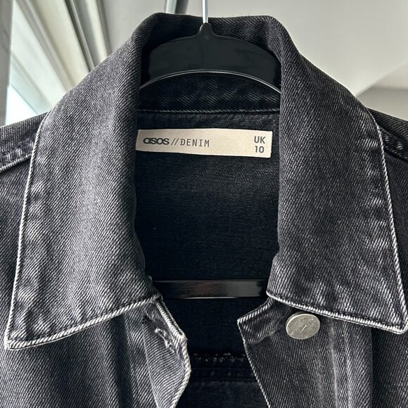 ASOS Dark Grey Jean Jacket - Baggy Fit - Picture 1 of 2